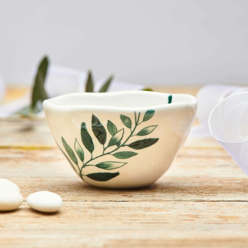 Bomboniera Ciotolina ULIVO ceramica - immagine 2
