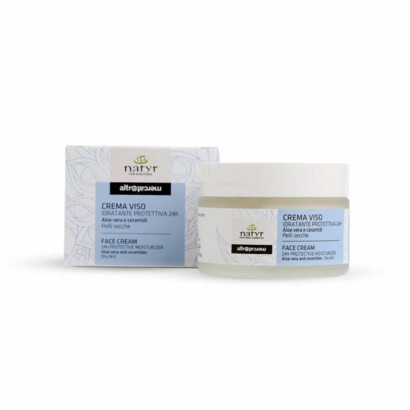 Crema viso - idratante 24 h - senza allergeni - pelli secche e disidratate - aloe vera - 50 ml